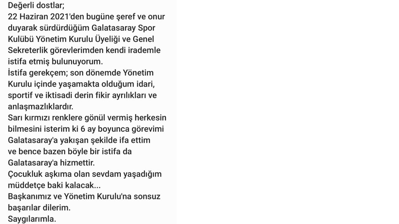Galatasaray'da istifa depremi: Köksal Ünlü de bıraktı