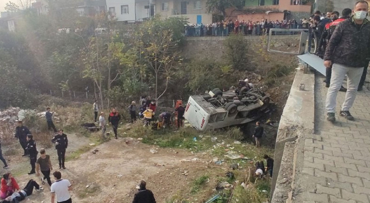 Kocaeli'de öğrenci servisi dere yatağına uçtu: Ölü ve yaralı var