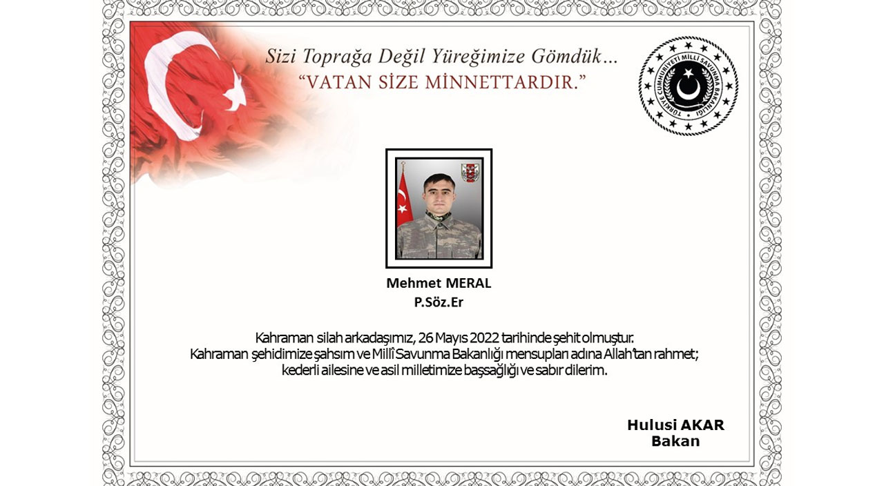 MSB duyurdu: Şehidimiz var MSB duyurdu: Şehidimiz var