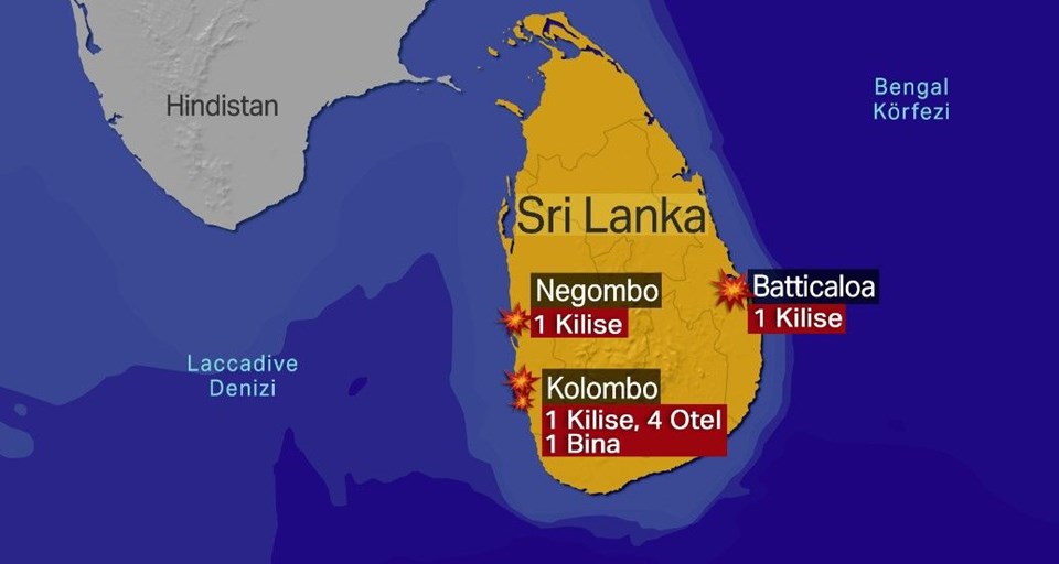 Sri Lanka’da kilise ve otellere eş zamanlı patlamalar: Çok sayıda ölü ve yaralı var