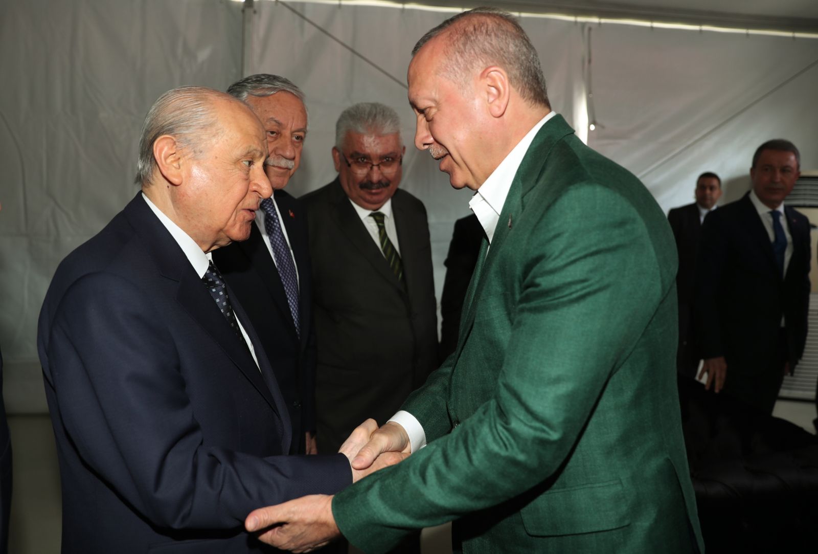 Erdoğan ve Bahçeli miting öncesi bir araya geldi