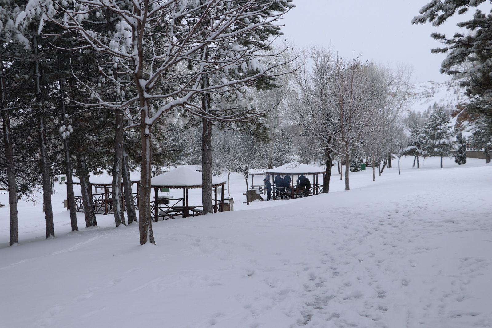 Sivaslıların karda mangal keyfi