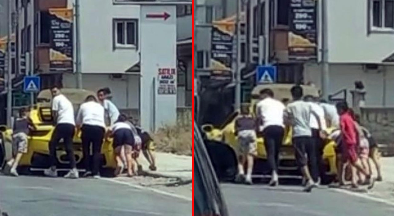 Milyonluk Ferrari yolda kalınca bakın ne yaptılar