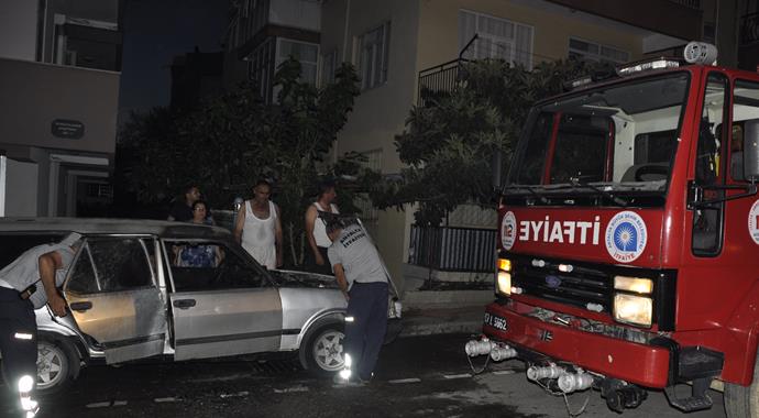 Manavgat'ta araç yangını