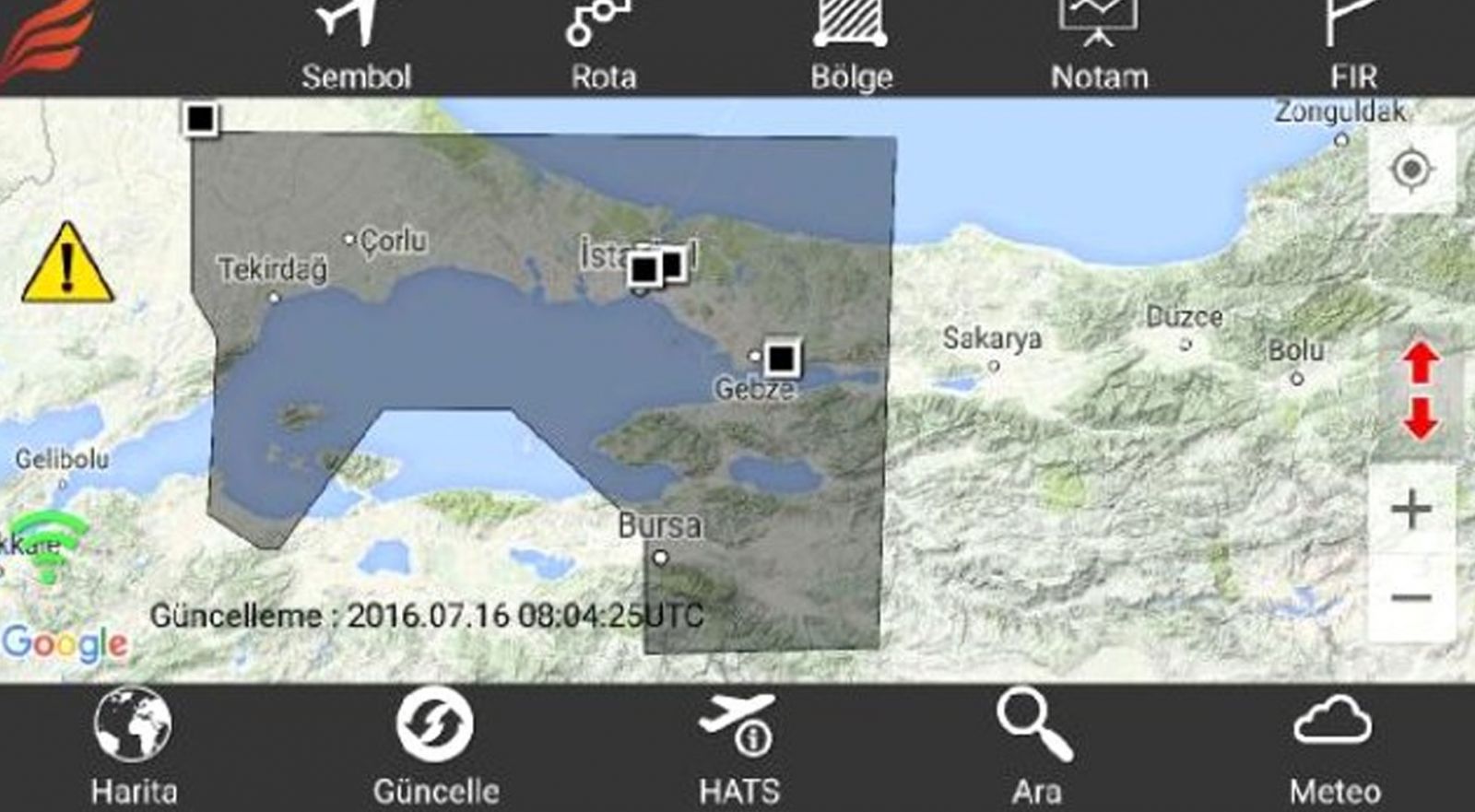 Marmara hava sahası kapatıldı