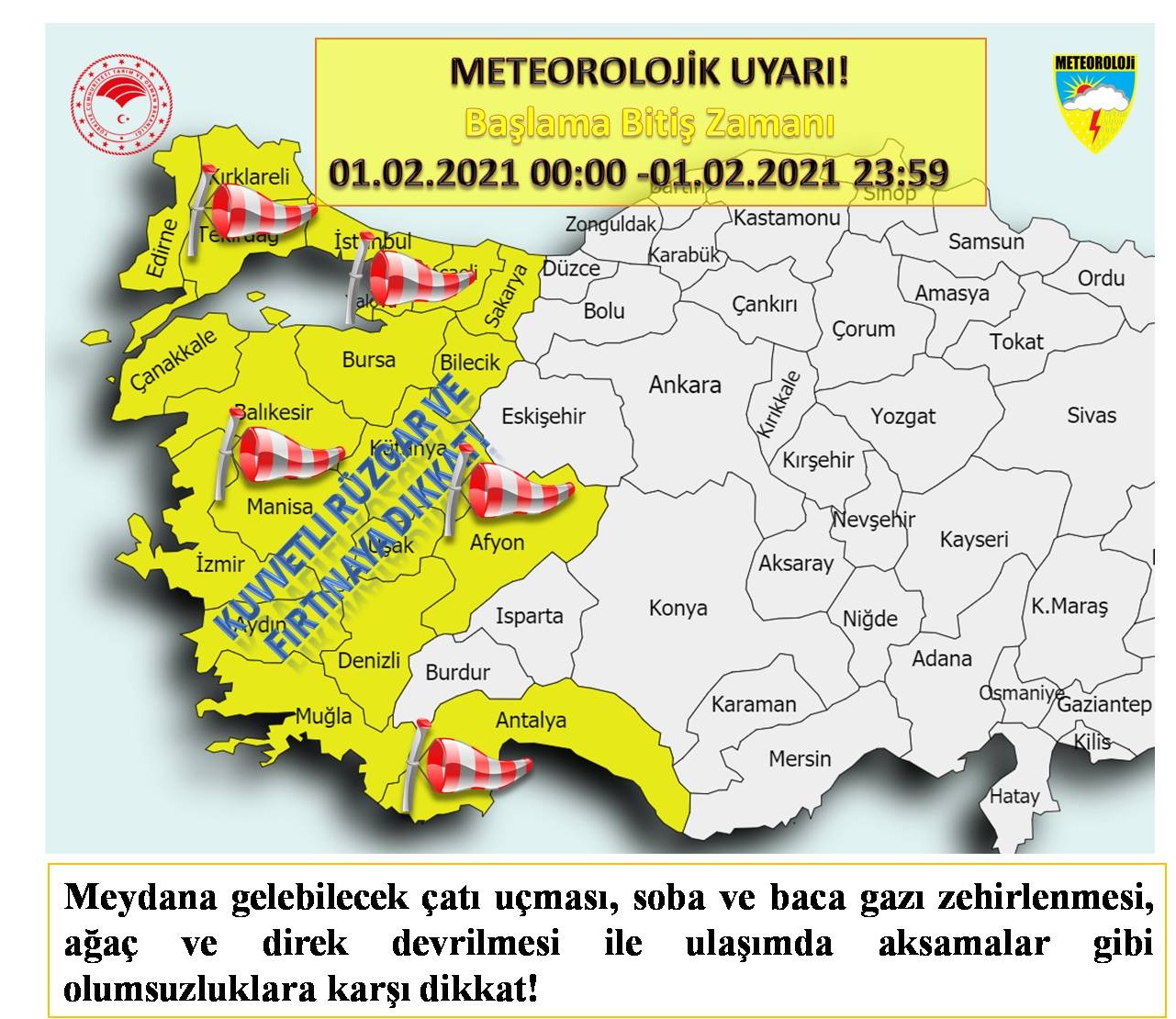 Ege ve Marmara için...  Fırtına ve kuvvetli yağış uyarısı