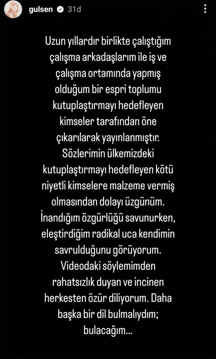 Skandal sözler sonrası Gülşen'den ilk açıklama!