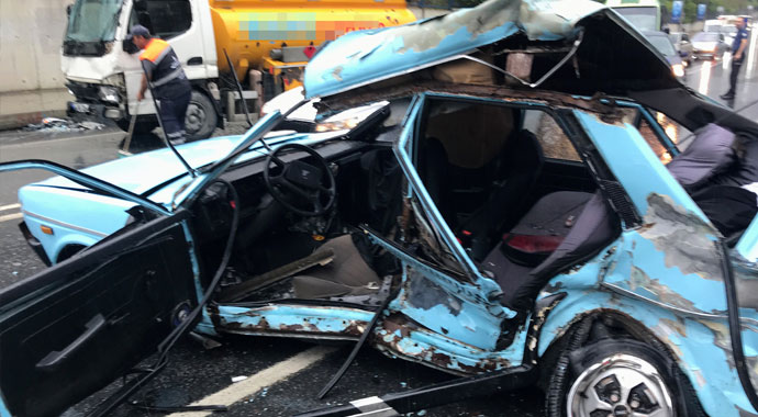 Sağanak yağış sonrası Maslak’ta feci kaza: 3’ü ağır 4 yaralı