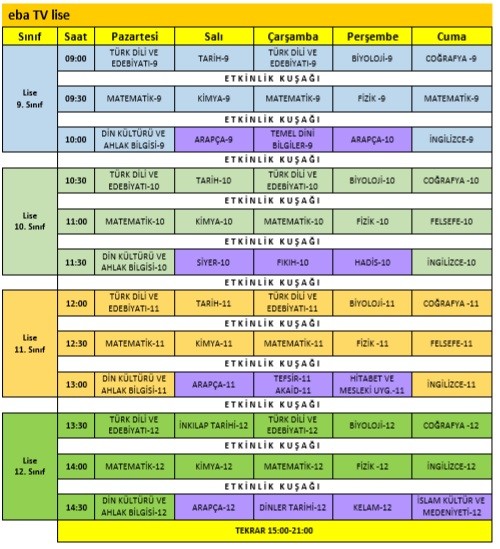 MEB açıkladı! İşte uzaktan eğitim ders programı