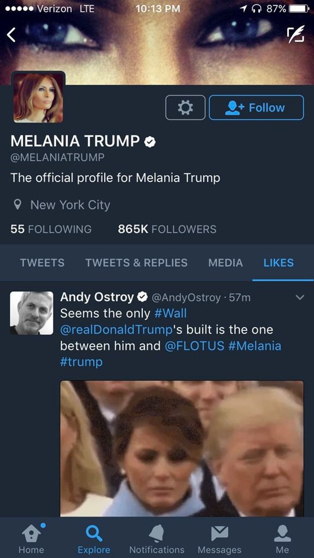 Melania Trump'ın beğenisi sosyal medyayı karıştırdı