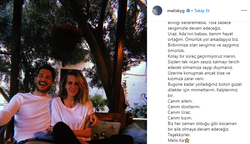 Uraz Kaygılaroğlu ve Melis İşiten boşanma kararı aldı