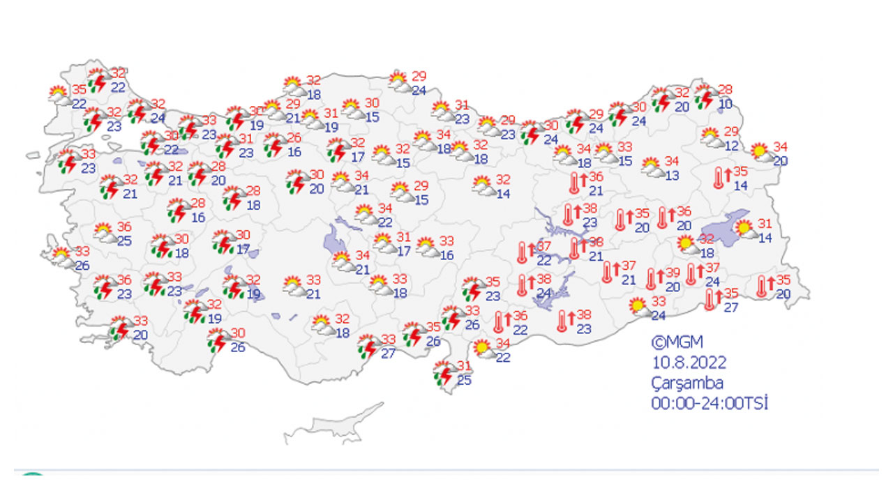 Meteoroloji il il duyurdu! Kuvvetli yağış uyarısı (10 Ağustos 2022 hava durumu)