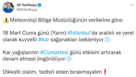 Kar yeniden geliyor: İstanbul için uyarılar peş peşe...