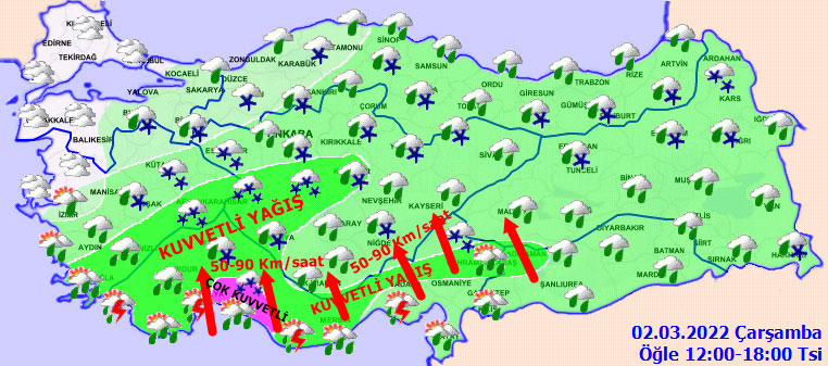 Meteoroloji'den sarı ve turuncu uyarı: Yoğun kar bekleniyor (2 Mart 2022 hava durumu)