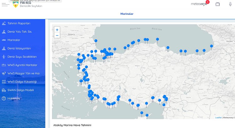 Denizcilerin ihtiyaç duyduğu tüm meteorolojik bilgiler tek sayfada toplandı