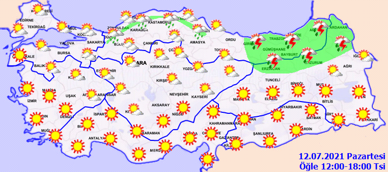 Meteoroloji'den iki bölgeye sağanak uyarısı