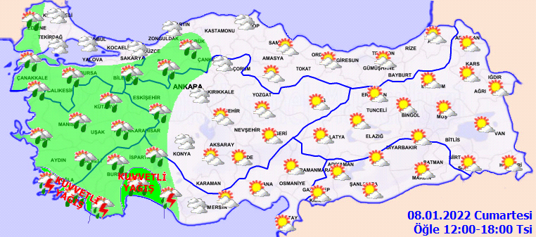 Meteoroloji il il uyardı! Sağanak bekleniyor (8 Ocak 2022 hava durumu)
