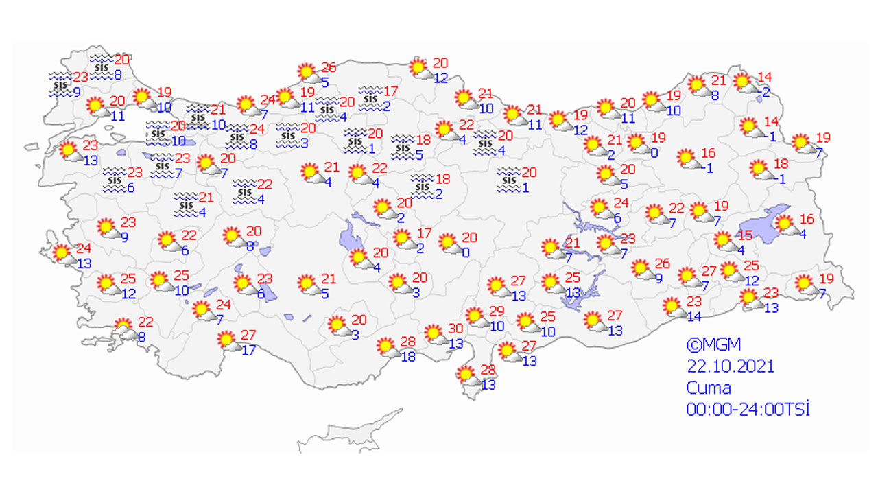 Meteoroloji duyurdu! Sıcak hava geri geliyor (22 Ekim hava durumu)