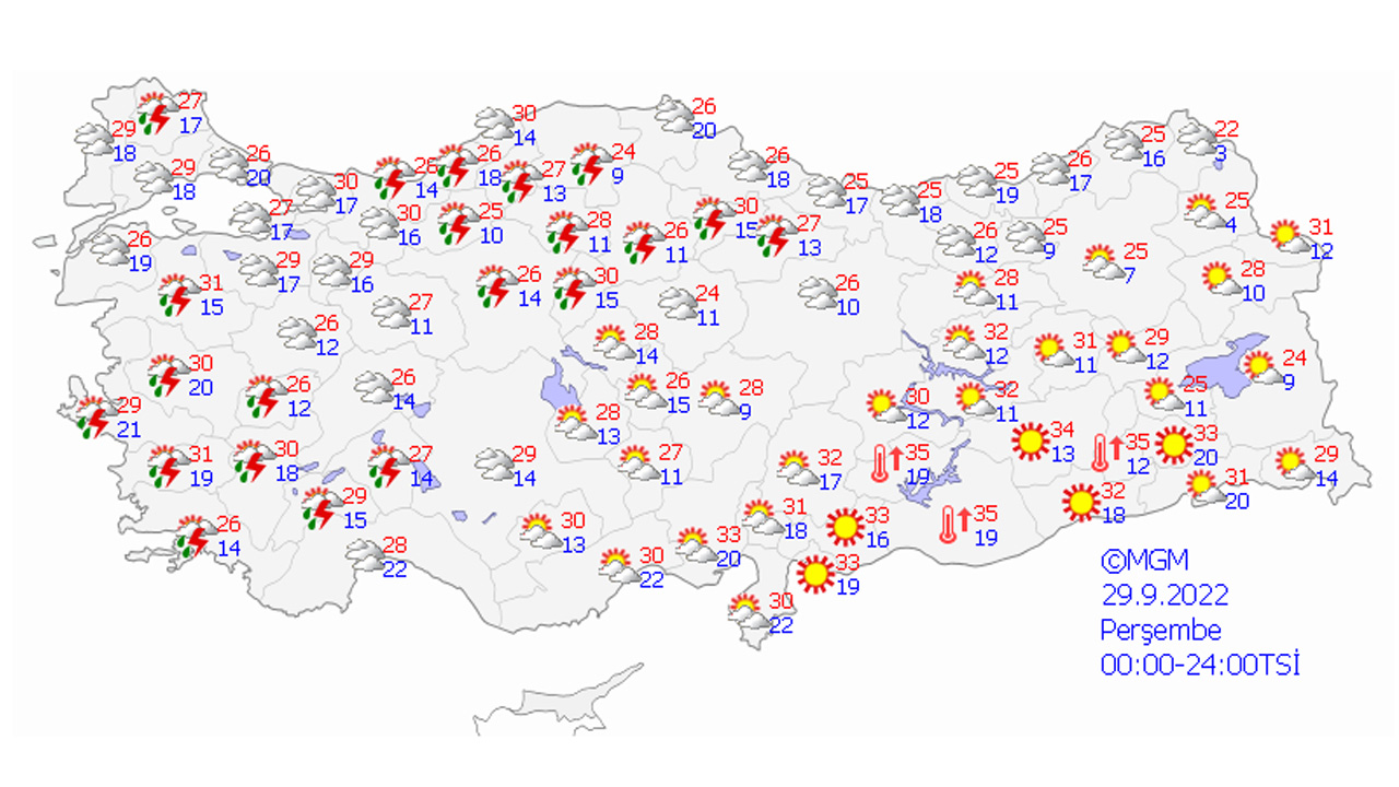 Meteoroloji bölge bölge uyardı: 21 ilde sağanak alarmı (29 Eylül 2022 hava durumu)