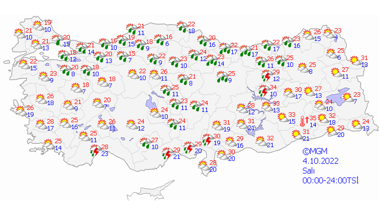 Meteoroloji uyardı: Öğle ve akşam saatlerine dikkat! 37 ilde sağanak alarmı (4 Ekim 2022 hava durumu)