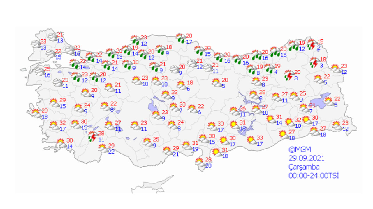 Türkiye sağanağa teslim: Meteoroloji 25 il için uyardı (29 Eylül hava durumu)