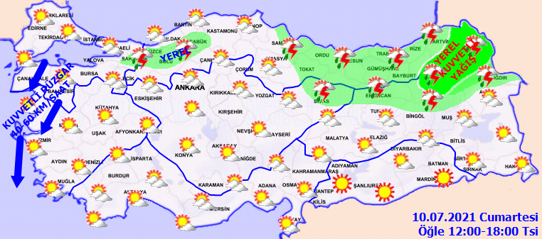 Meteoroloji'den sağanak uyarısı (10 Temmuz 2021 hava durumu)