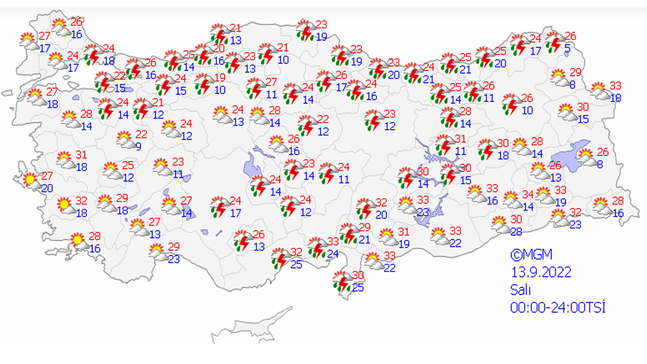 Meteoroloji il il uyardı: Sel ve su baskınlarına dikkat! Sağanak kuvvetli gelecek (13 Eylül hava durumu) Meteoroloji il il uyardı: Sel ve su baskınlarına dikkat! Sağanak kuvvetli gelecek (13 Eylül hava durumu)