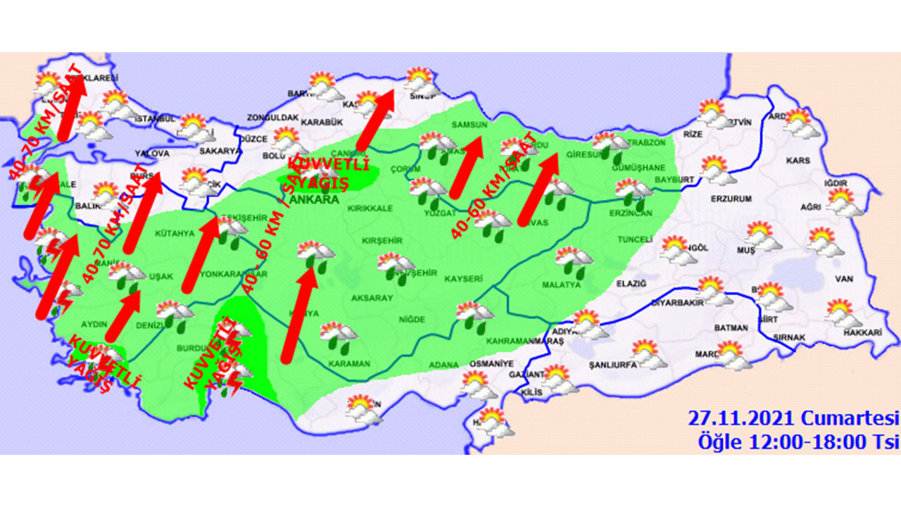 Meteoroloji'den İstanbul dahil 22 kente sarı kodlu uyarı (27 Kasım 2021 hava durumu)