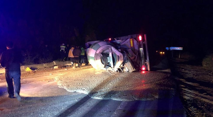 Bodrum'da beton mikseri devrildi: 1ölü
