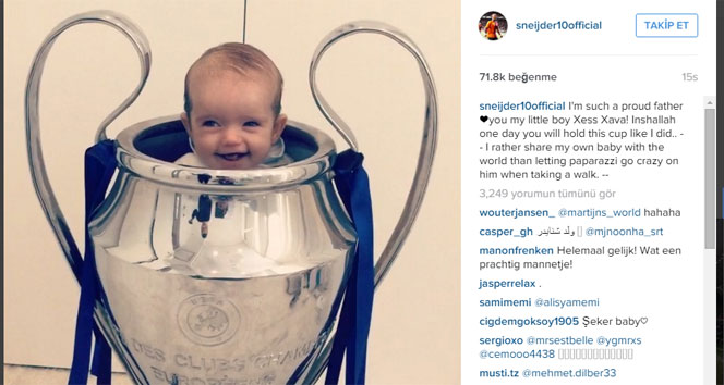 Minik Sneijder sosyal medyayı salladı