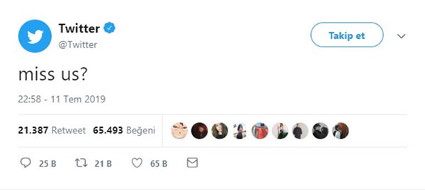 Twitter geri döndüğünü böyle duyurdu