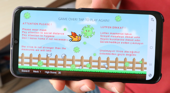 Niğdeli mühendis Covid-19 tedbirlerine dikkat çekmek için mobil oyun geliştirdi