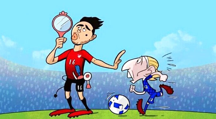 Ünlü karikatürist Momani, Ozan Tufan'ın karikatürünü yaptı Ünlü karikatürist Momani, Ozan Tufan'ın karikatürünü yaptı