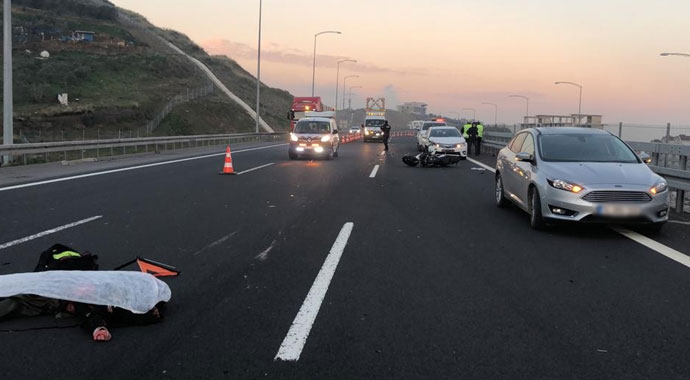 Otoyolda motosiklet faciası