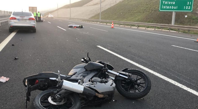 Otoyolda motosiklet faciası