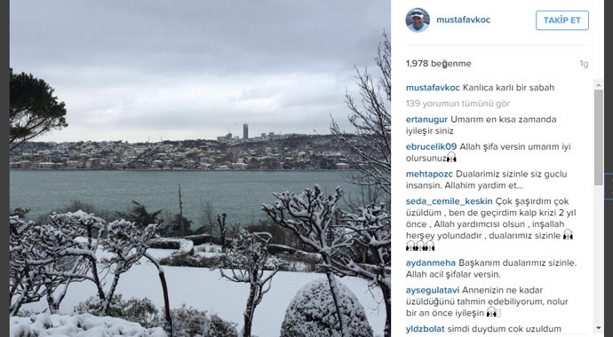 Mustafa Koç en son bu kareyi paylaşmış