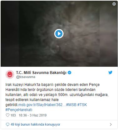 Teröristlerin sözde liderlerinin inleri böyle yerle bir edildi