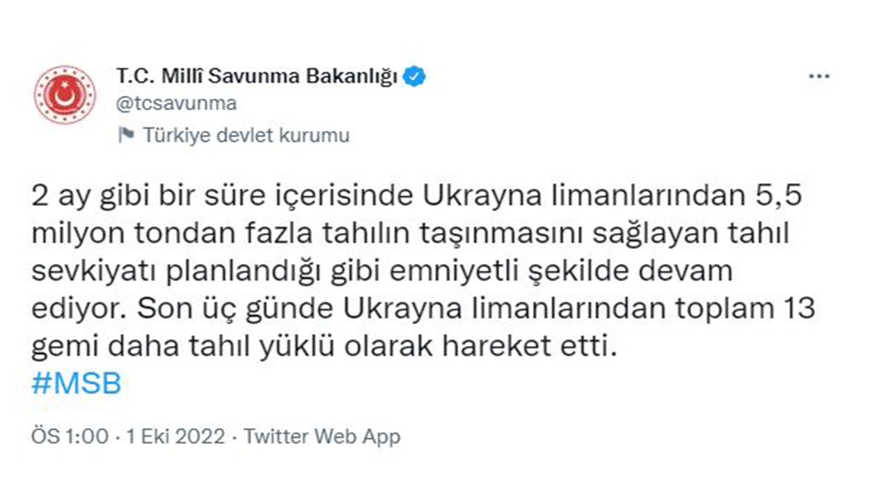 Tahıl sevkiyatı devam ediyor: 3 günde 13 gemi daha yola çıktı