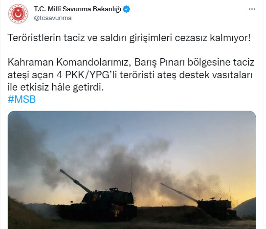 MSB: 4 terörist etkisiz hale getirildi