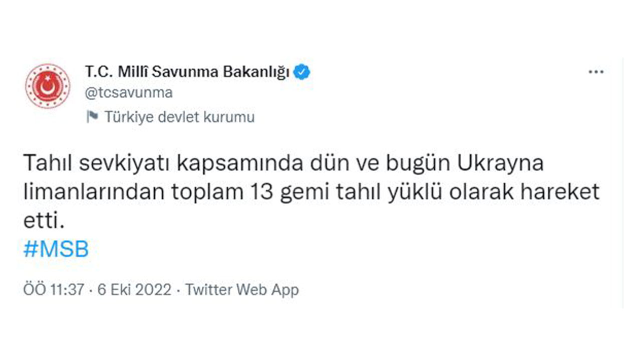 Son iki günde Ukrayna limanlarından 13 tahıl gemisi hareket etti