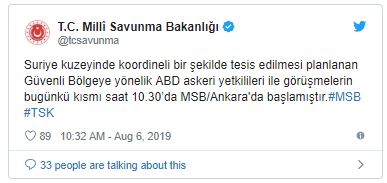 ABD ile güvenli bölge görüşmelerinde ikinci gün