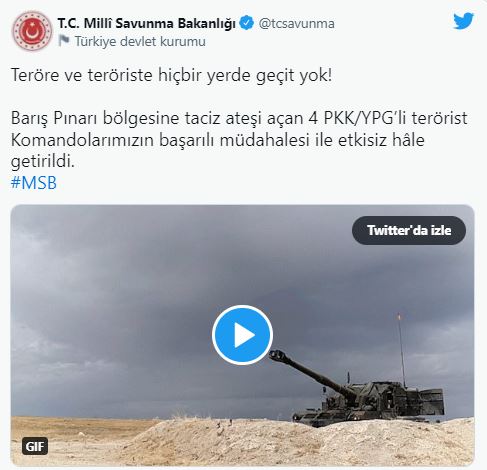 MSB: 4 terörist etkisiz hale getirildi
