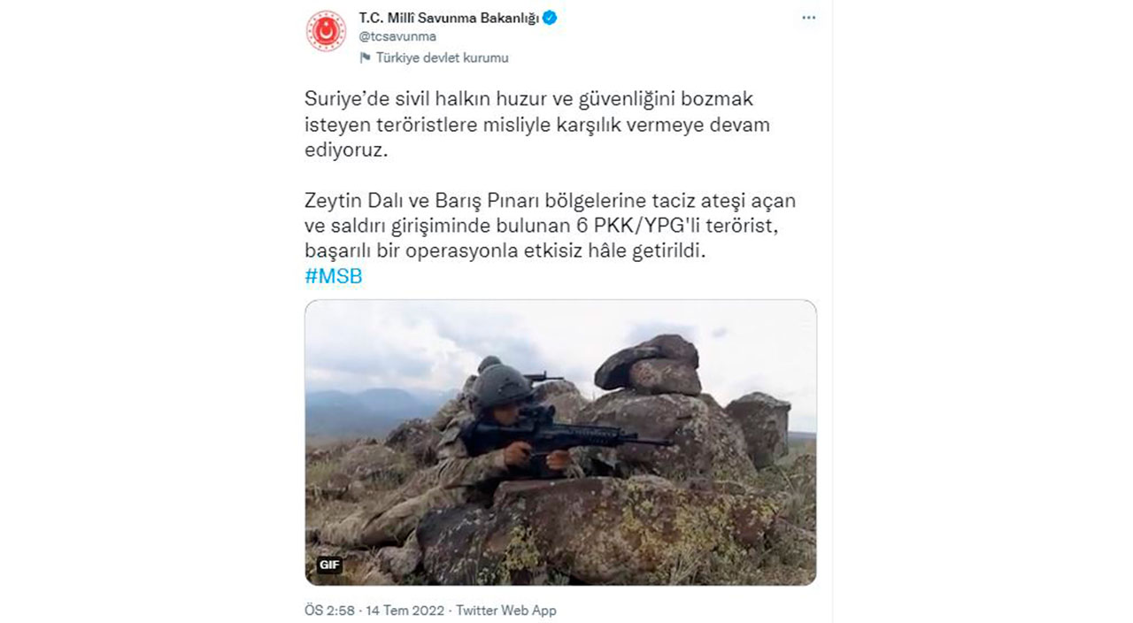 MSB ve İçişleri Bakanlığı peş peşe duyurdu: 1'i gri kategoride 8 terörist etkisiz hale getirildi