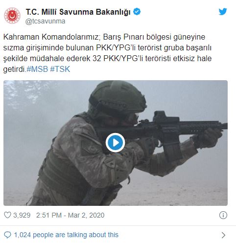 Mehmetçikten PKK'ya darbe: 32 terörist öldürüldü