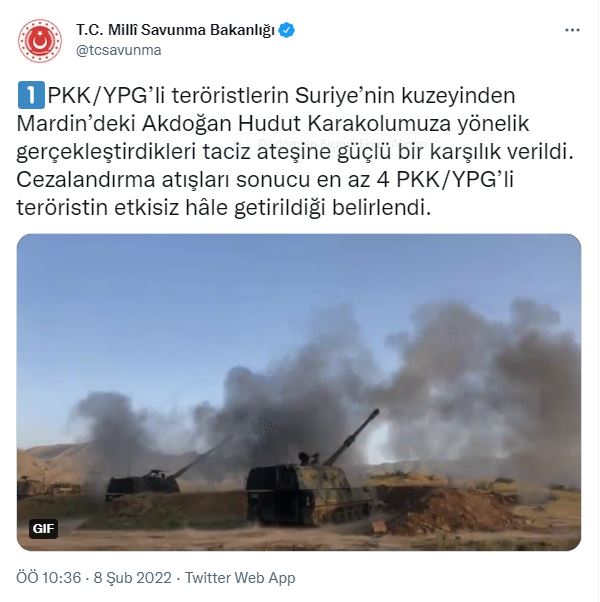 MSB duyurdu: En az 5 PKK'lı etkisiz hale getirildi