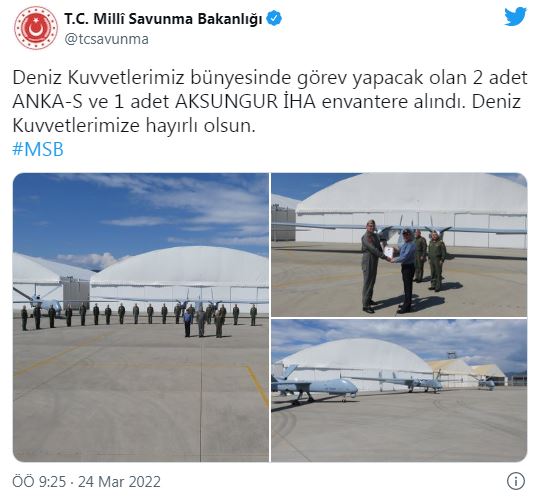 Bakanlık duyurdu: Deniz Kuvvetleri Komutanlığına 3 yeni İHA daha