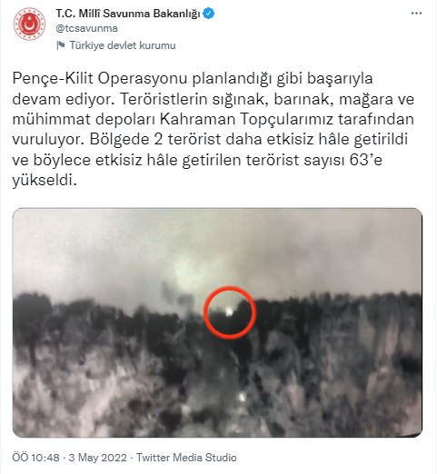 MSB duyurdu: Pençe-Kilit'te toplamda 63 terörist etkisiz hale getirildi