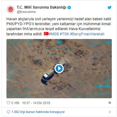 MSB paylaştı! Mühimmat ikmali yapan teröristler havaya uçuruldu
