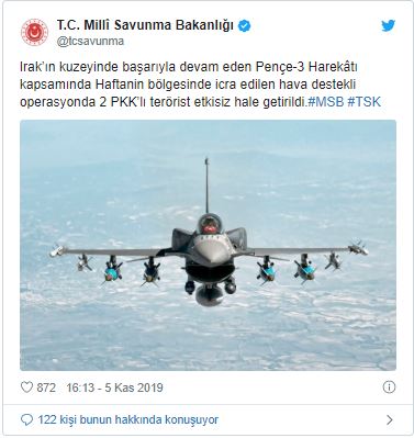 Pençe-3 Harekâtında 2 PKK’lı terörist etkisiz hale getirildi