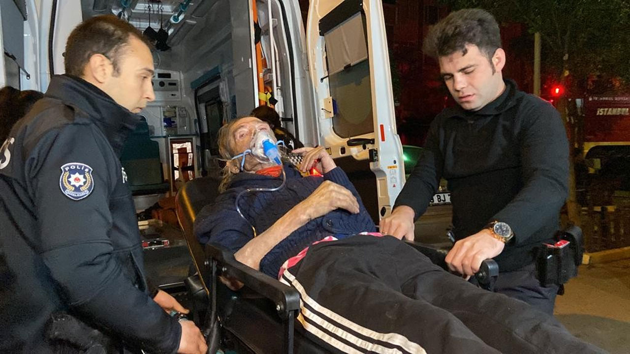 Korkutan yangında mahsur kalan 2 kişiyi itfaiye kurtardı